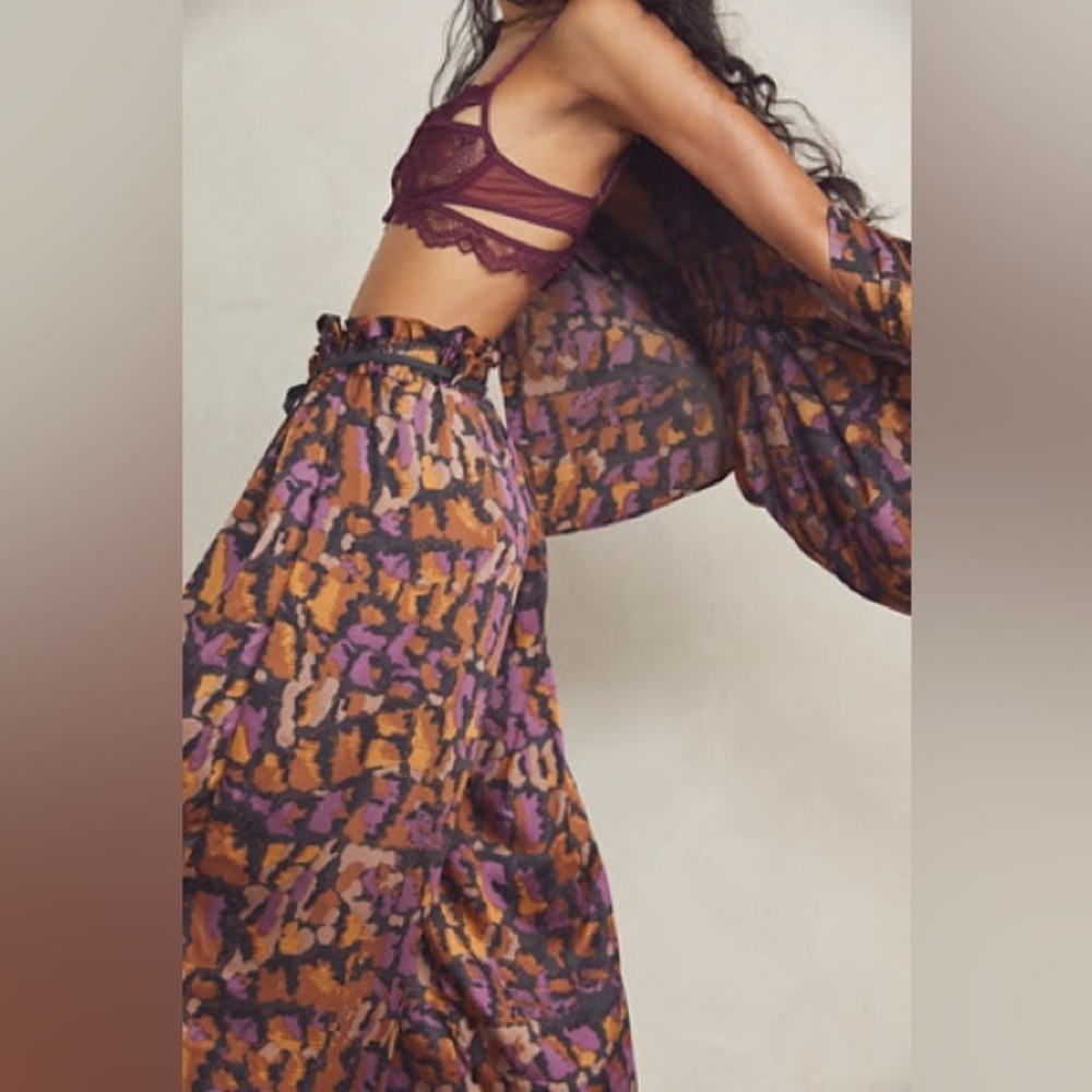 Free people goddess sleep shirt and lounge pants size small charcoal combo color
